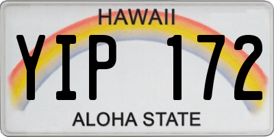 HI license plate YIP172