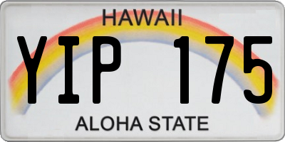 HI license plate YIP175