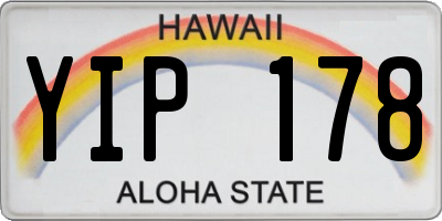 HI license plate YIP178