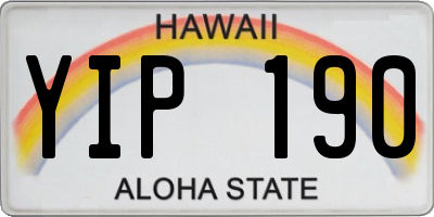 HI license plate YIP190
