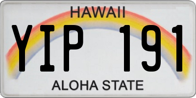 HI license plate YIP191