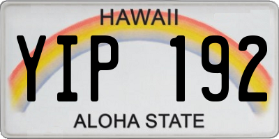HI license plate YIP192