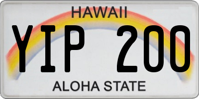 HI license plate YIP200