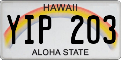 HI license plate YIP203