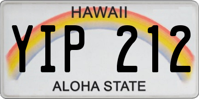 HI license plate YIP212