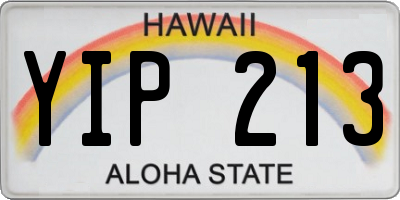 HI license plate YIP213