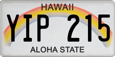HI license plate YIP215
