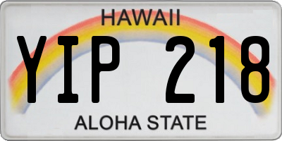HI license plate YIP218