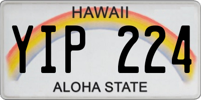 HI license plate YIP224