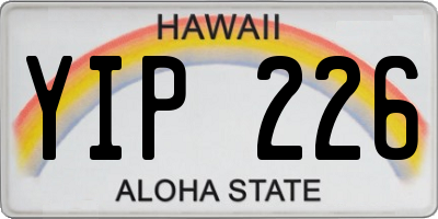 HI license plate YIP226