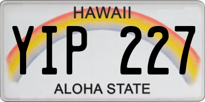 HI license plate YIP227