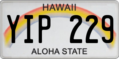 HI license plate YIP229