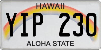 HI license plate YIP230