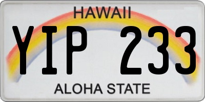 HI license plate YIP233