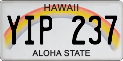 HI license plate YIP237