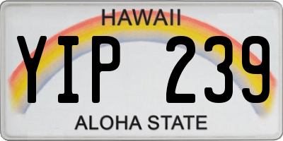 HI license plate YIP239