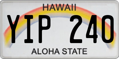 HI license plate YIP240