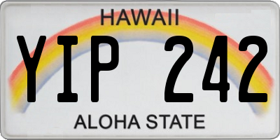 HI license plate YIP242