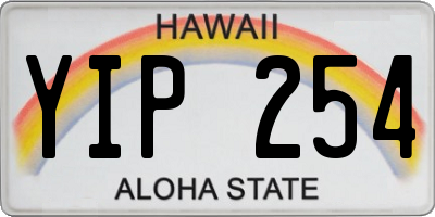 HI license plate YIP254