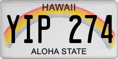 HI license plate YIP274