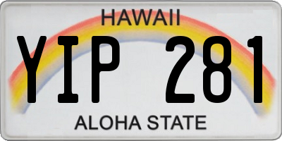 HI license plate YIP281