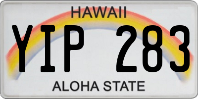 HI license plate YIP283