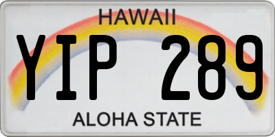 HI license plate YIP289