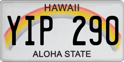 HI license plate YIP290