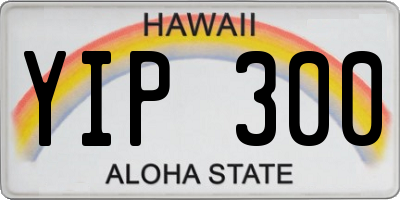 HI license plate YIP300