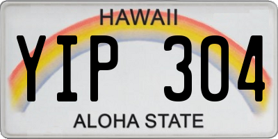 HI license plate YIP304
