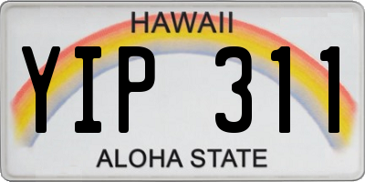 HI license plate YIP311