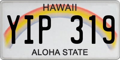 HI license plate YIP319
