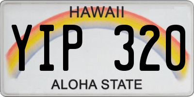 HI license plate YIP320