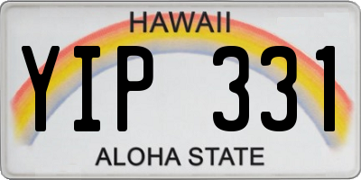HI license plate YIP331
