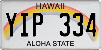 HI license plate YIP334