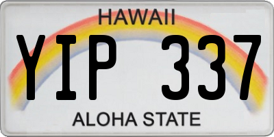 HI license plate YIP337