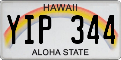 HI license plate YIP344