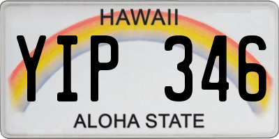 HI license plate YIP346
