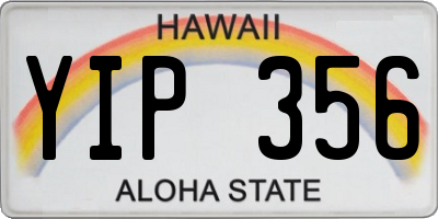HI license plate YIP356