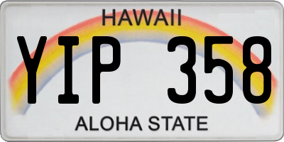 HI license plate YIP358
