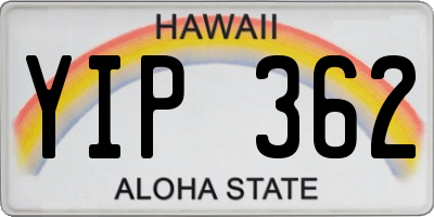 HI license plate YIP362