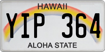 HI license plate YIP364