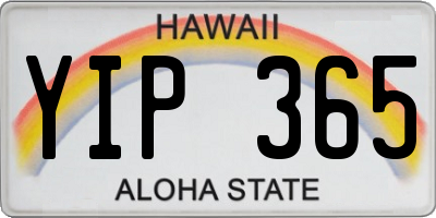 HI license plate YIP365
