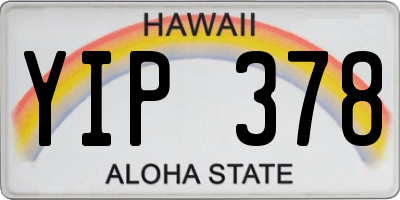 HI license plate YIP378
