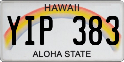 HI license plate YIP383