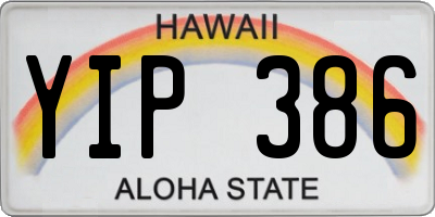 HI license plate YIP386