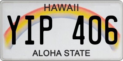 HI license plate YIP406