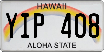 HI license plate YIP408