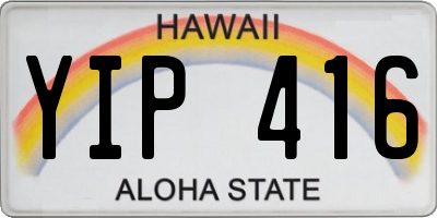 HI license plate YIP416