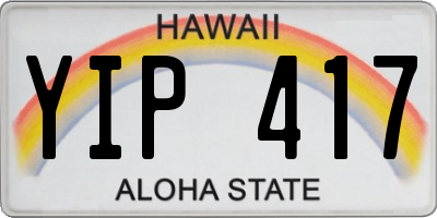 HI license plate YIP417